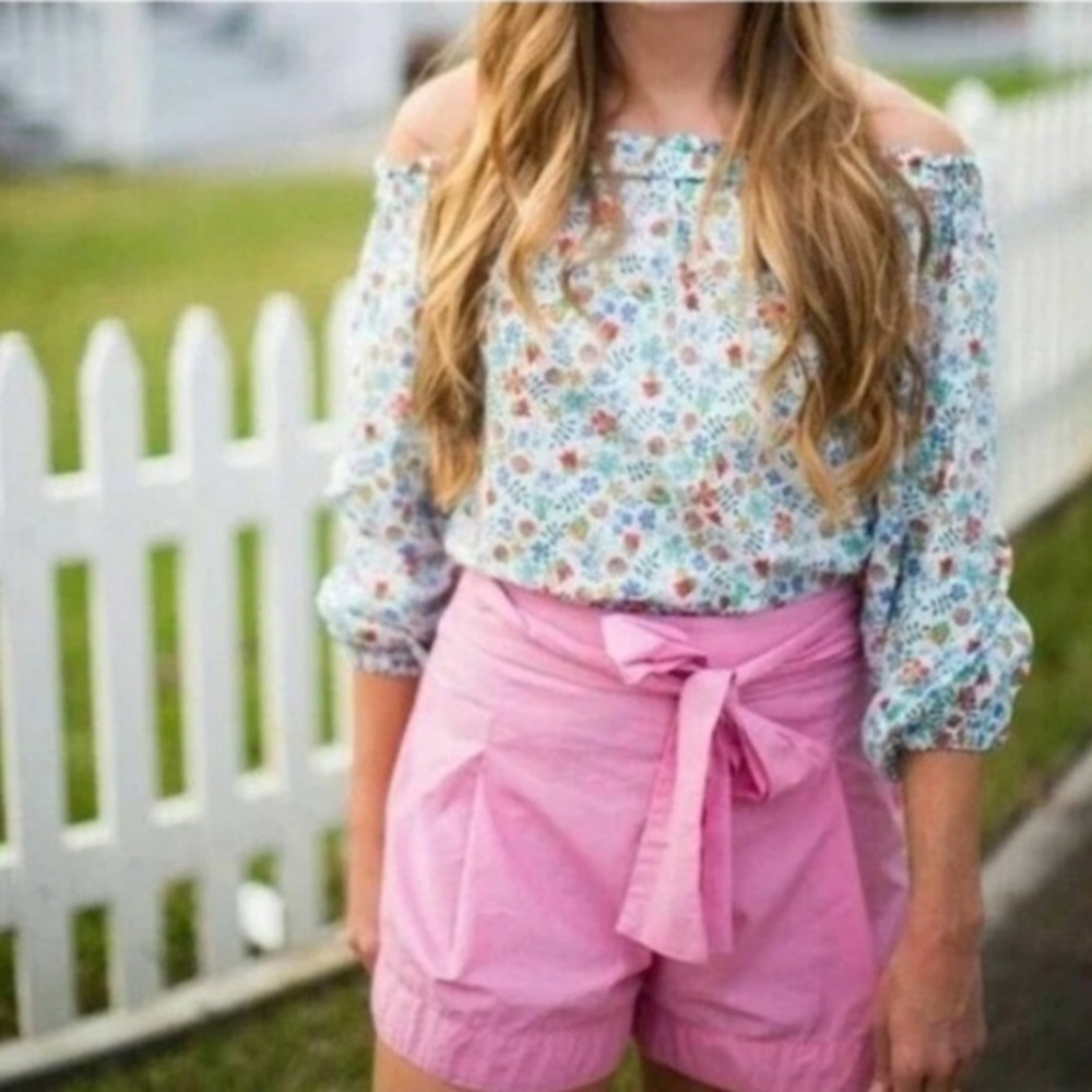 J CREW LIBERTY OF LONDON OFF SHOULDER edenham floral top cotton
